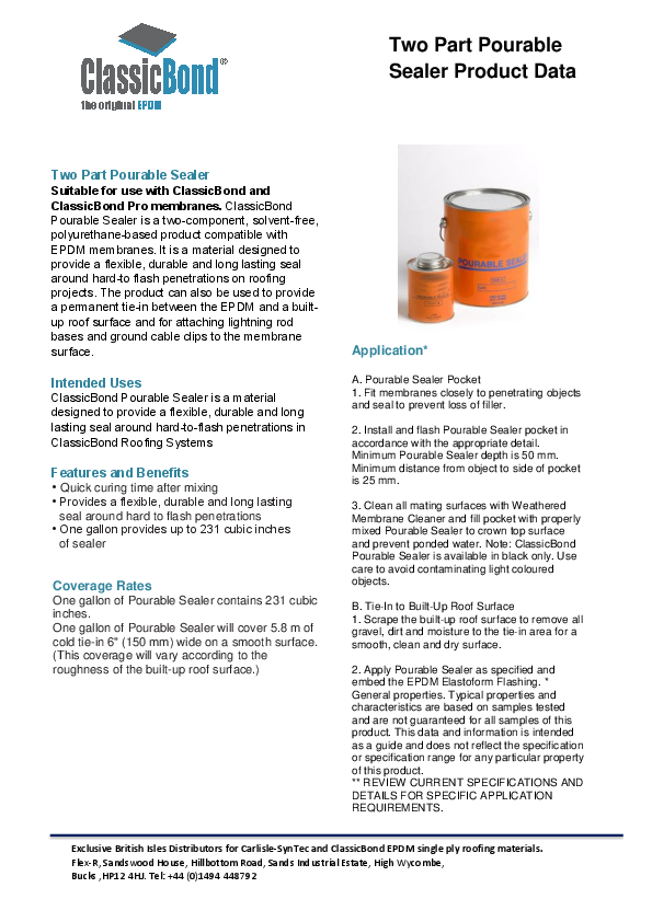 CBPOURABLESEALER product manual