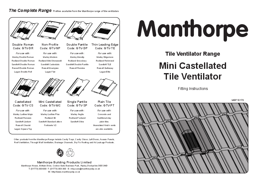 MANGTVMCDB product manual