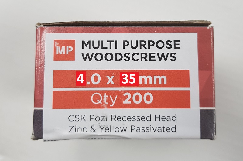Multi Purpose Screws 4.0 x 35 200 Per Box