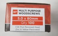 Multi Purpose Screw 5.0 x 80mm 100 Per Box