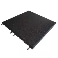 CC Rubber Tile Carbon BLACK 500 x 500
