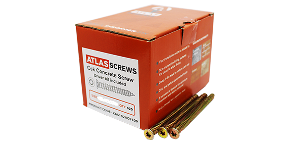 102mm x 7.5mm Atlas Concrete Screws Box Of (100)