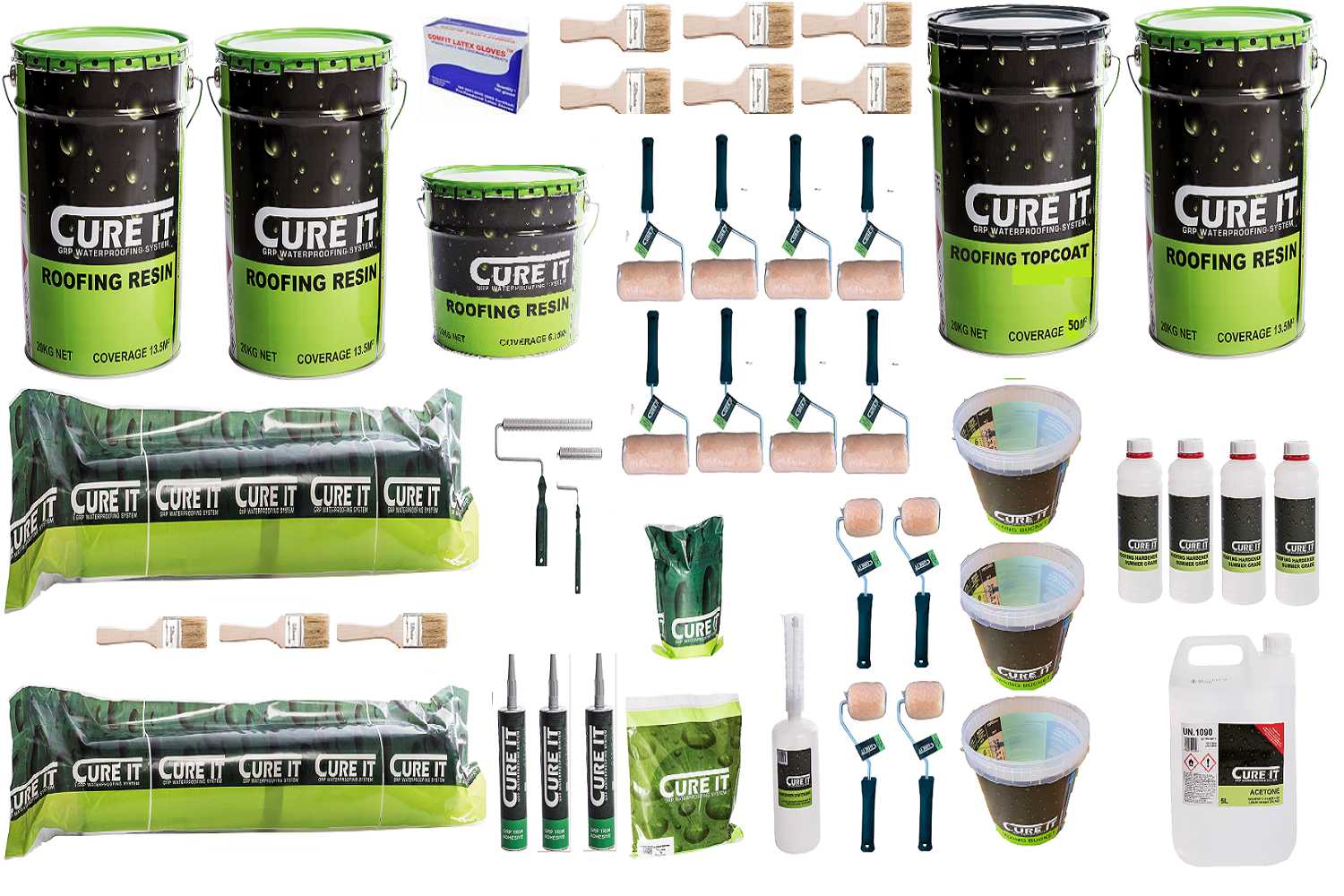 40m² Cure It GRP Fibreglass Roofing Kit (Black)