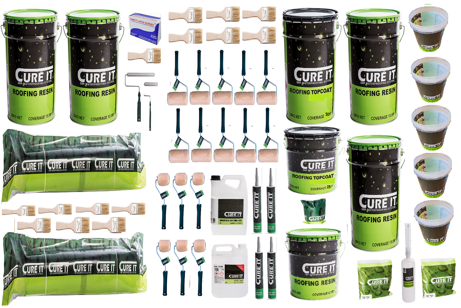 60m² Cure It GRP Fibreglass Roofing Kit Battleship Grey