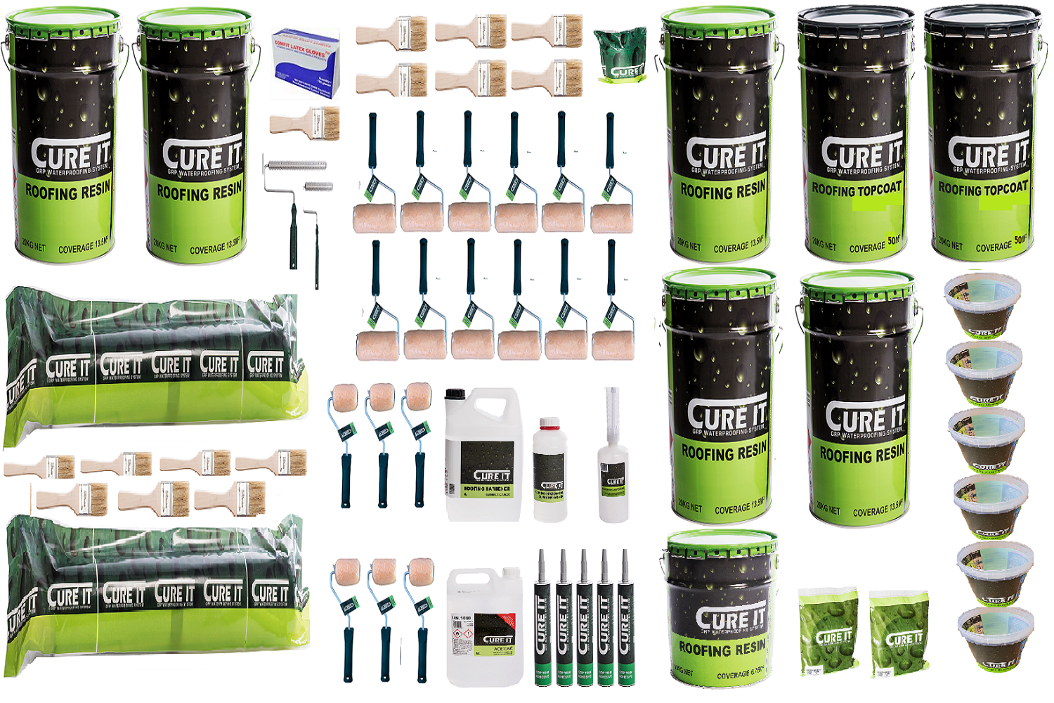 70m² Cure It GRP Fibreglass Roofing Kit (Cobalt Blue)