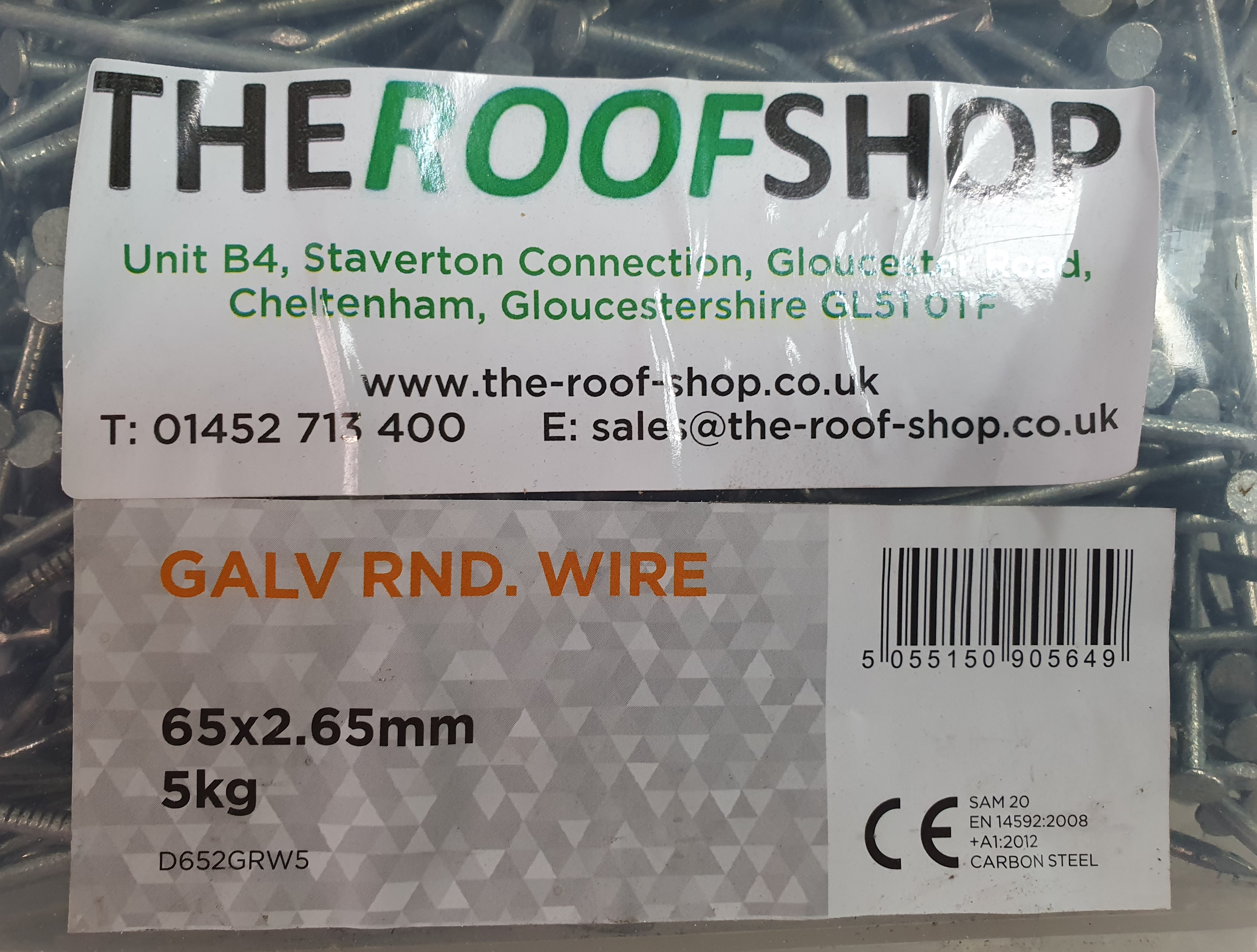 65 x 2.65mm Galv Round Wire 5kg TUB ( BATTEN NAILS )