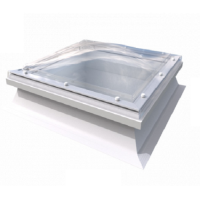 1050mm x 1050mm Double glazed polycarbonate dome opening with 150mm PVC kerb  ( Unvented, Manual Opening )