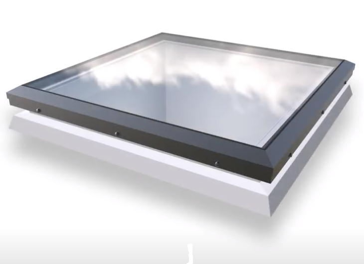 1200mm x 1200mm Flat Glass Rooflight Builders Upstand With Trickle Vent ( Vented, Non-Opening )