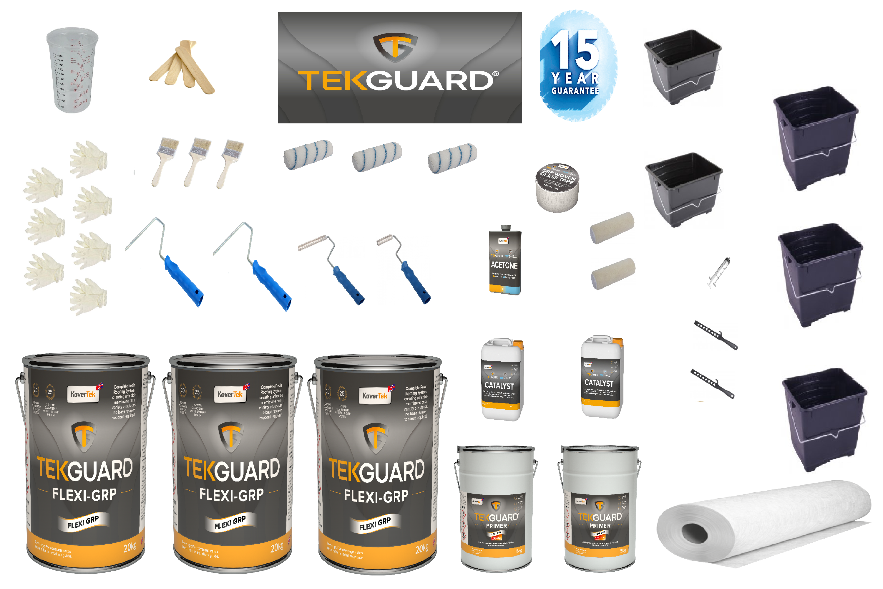 Tekguard 33m² Roof Kit 300g - Rough Surfaces - 15 Year Guarantee