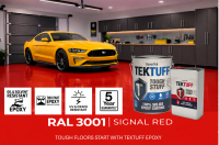 5kg Signal Red RAL 3001 TekTuff Epoxy Floor Paint - 5 Year Guarantee