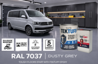 5kg Dusty Grey RAL 7037 TekTuff Epoxy Floor Paint - 5 Year Guarantee