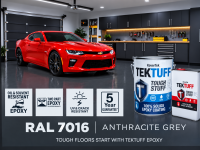 10kg Dark Grey ( Anthracite Grey ) RAL 7016 TekTuff Epoxy Floor Paint - 5 Year Guarantee