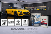 20kg Jet Black RAL 9005 TekTuff Epoxy Floor Paint - 5 Year Guarantee