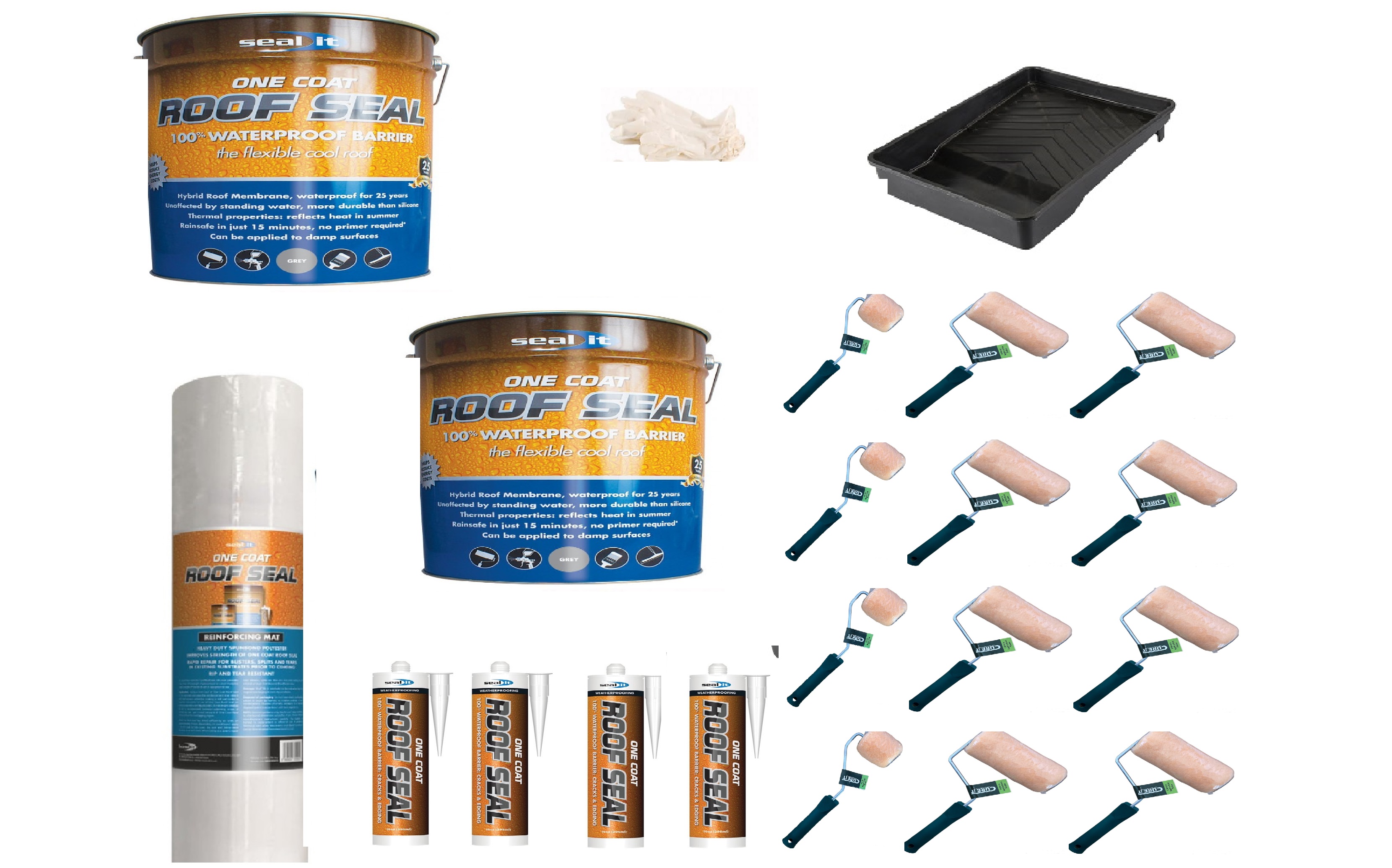 Roof Seal Seal It One Coat ( Grey ) Roofing Liquid Membrane 20m² Kit