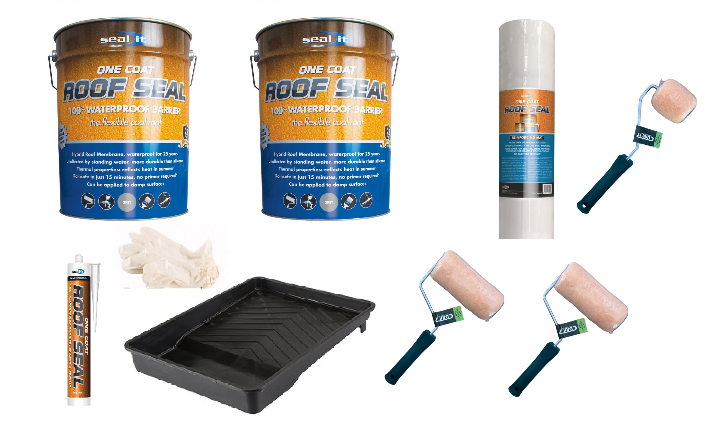 Roof Seal Seal It One Coat ( Grey ) Roofing Liquid Membrane 5m² Kit